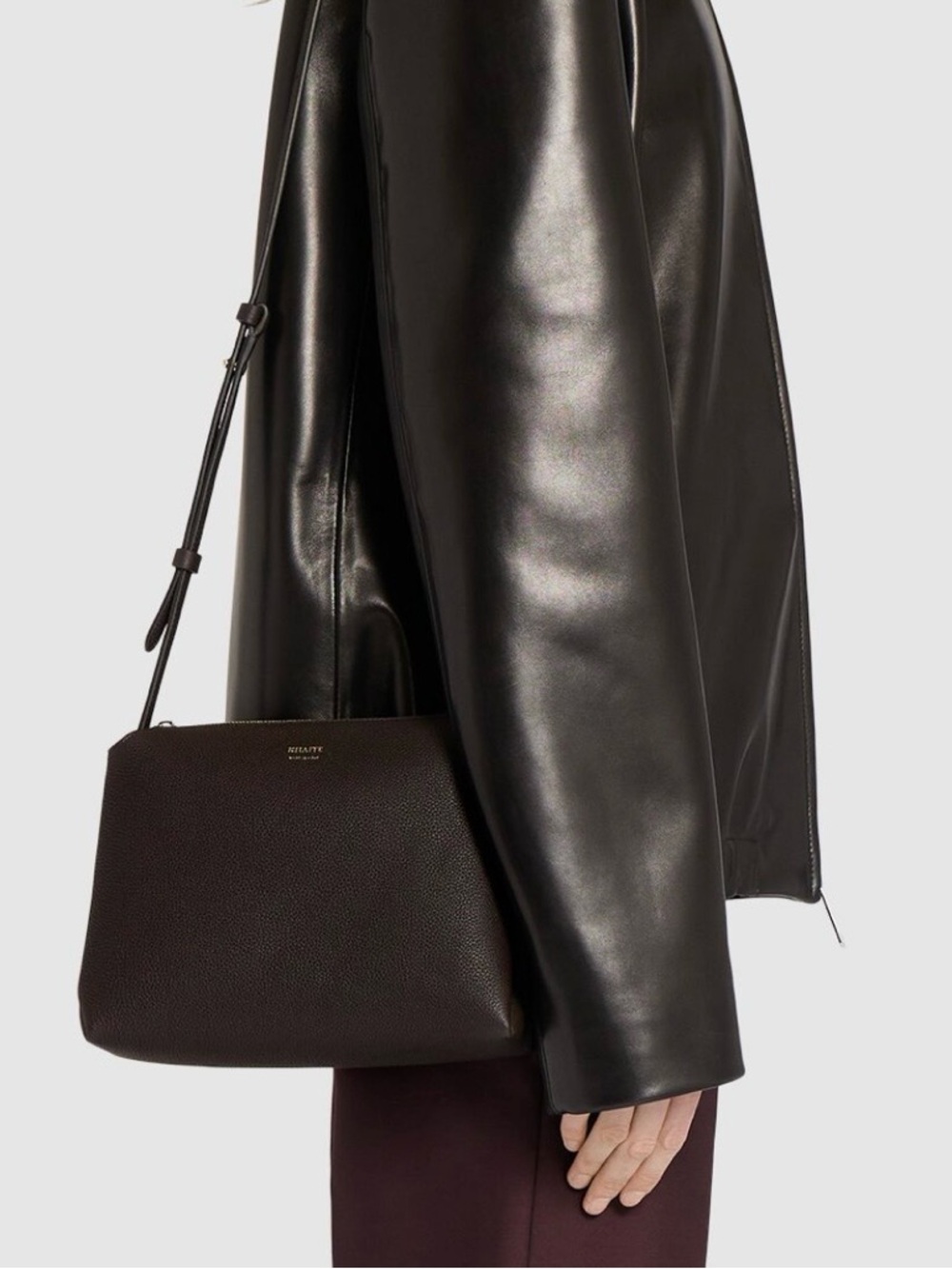 Khaite Black Leather Lina Crossbody Bag